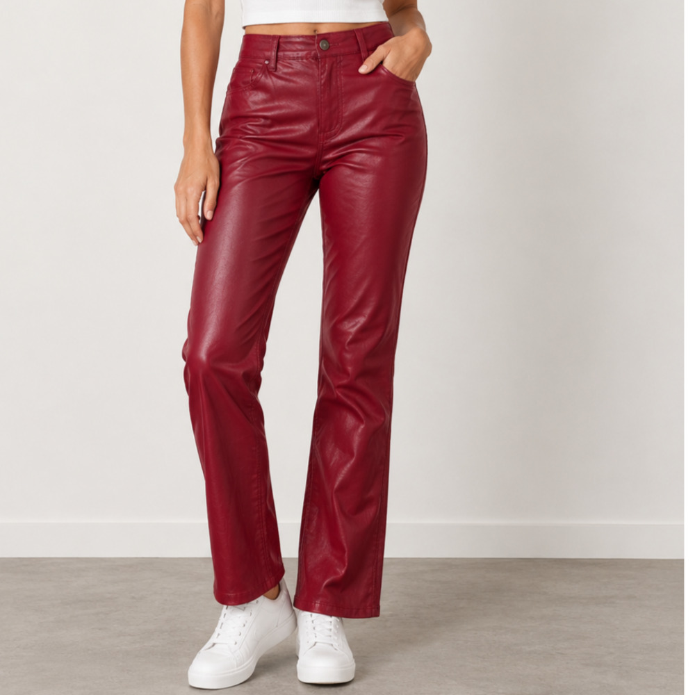 Fashion Nova Red Faux Leather Coated Pants Women’s M
